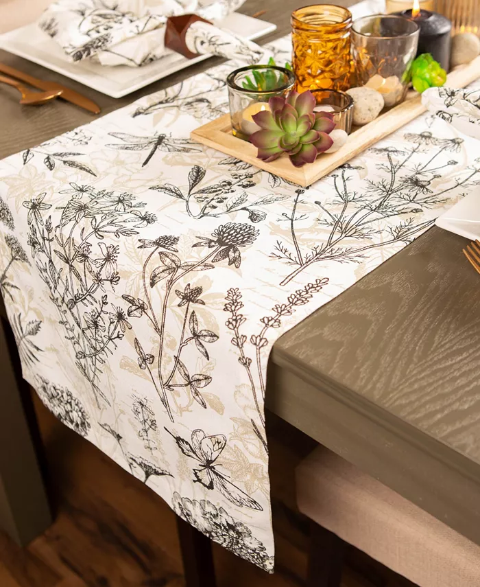 Design Imports Botanical Print Table Runner 14 X 72