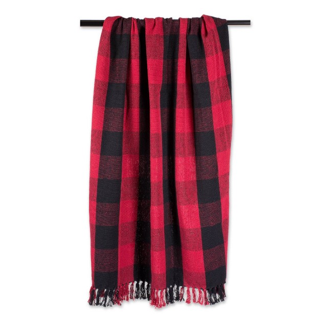 Buffalo Check Throw Blanket Tango Red blue Design Imports