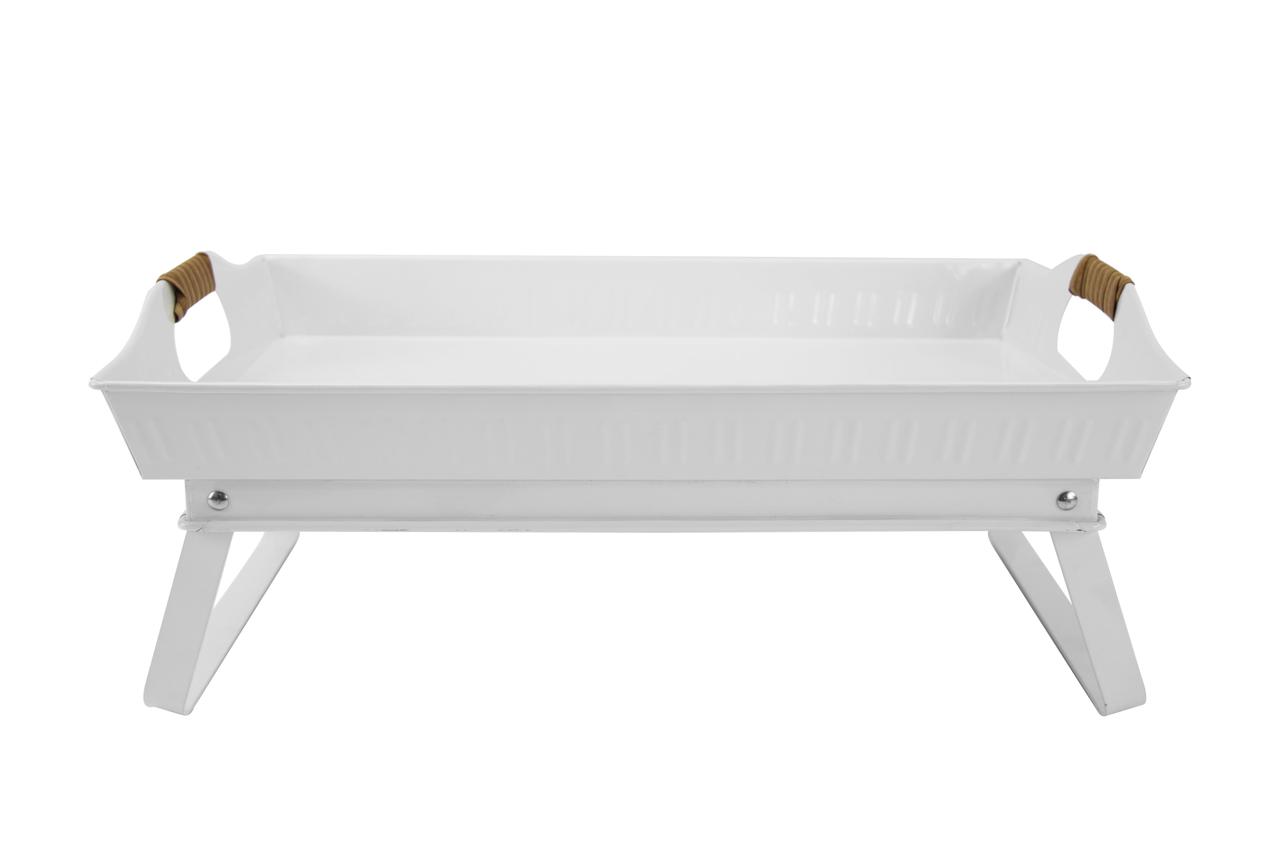 Better Homes & Gardens Galvanized Rectangle Bed Tray, 18.5IN L, White