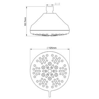 Boyel Living 1-Spray Pattern 6 in. Wall Mount Fixed Shower Head with 2.5 GPM and Shower Arm in Chrome TWSHA991-6CH