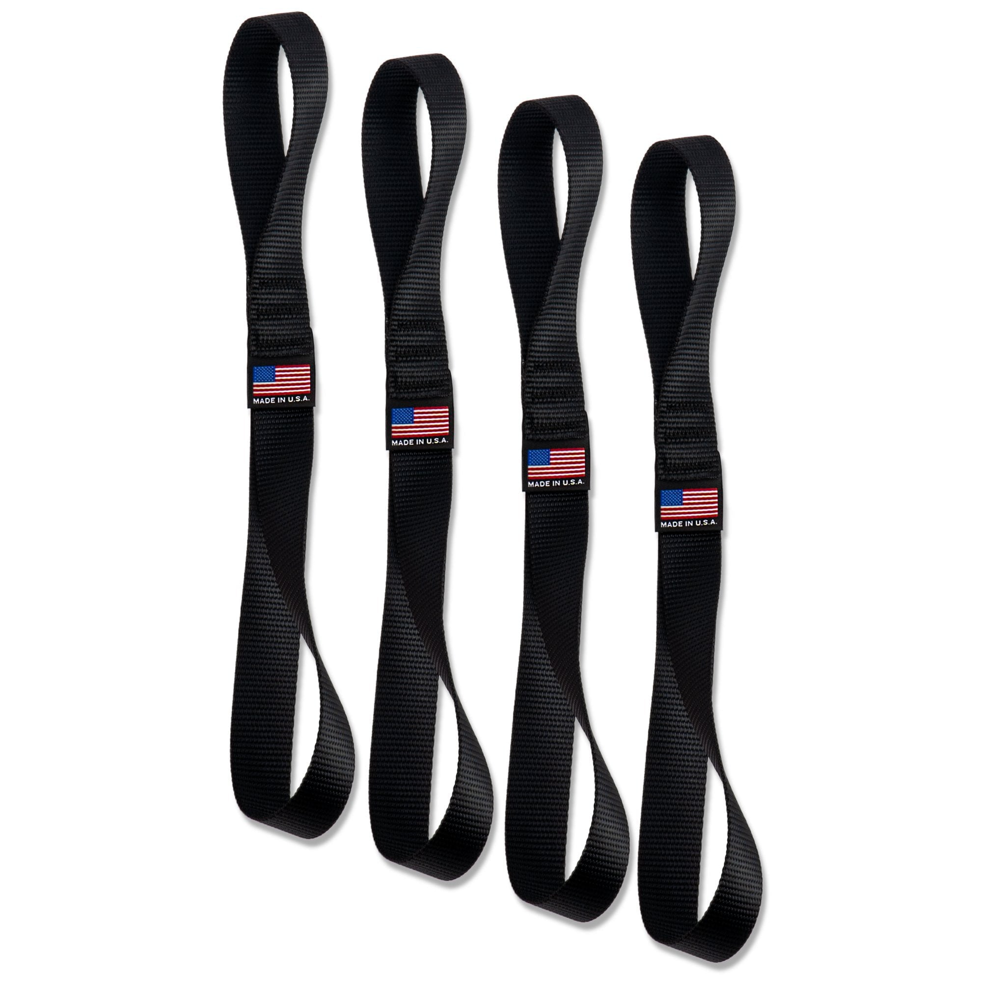 Chase Harper USA - 2020 Powersport Series Soft Hook Tie Down Extenders - 1" Wide x 14" Long (set of 4) - 3,100 lb break strength/12,400 lb. combined - Black