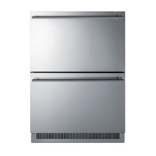 Summit Appliance 24 in. 3.5 cu. ft. Undercounter Double Drawer Frost-Free Freezer in Stainless Steel ADFD2D24