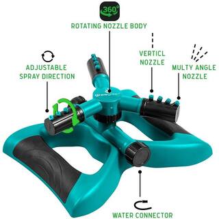 GrowGreen 360-Degree 3 Arm Rotating Lawn Sprinkler 04-PLS-HD