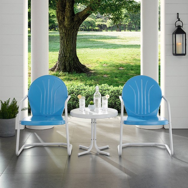 Griffith 3pc Outdoor Conversation Set Sky Blue Crosley