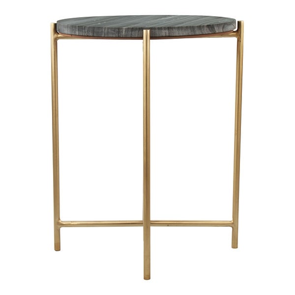 David Side Table Gray and Gold