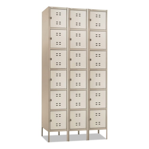 Safco Three-Column Box Locker， 36w x 18d x 78h， Two-Tone Tan (5527TN)