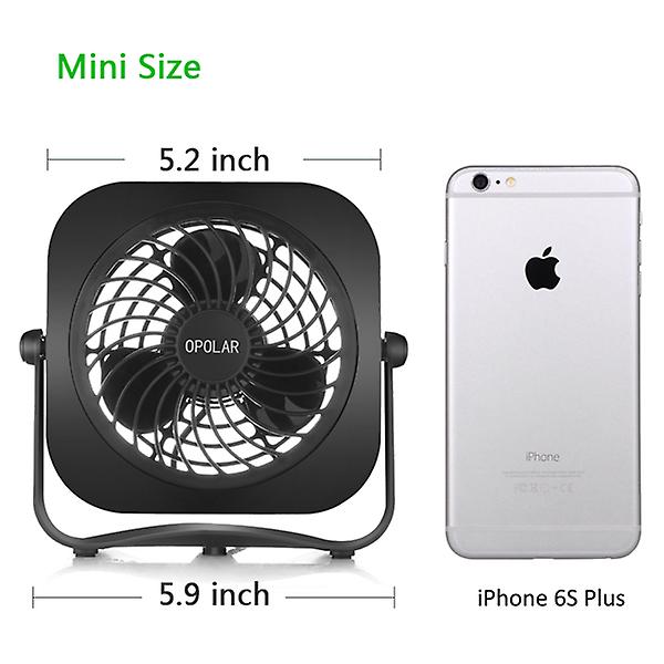 4 Inch Mini Usb Desk Fan， 2 Speeds， Lower Noise， Usb Powered， 360 Up And Down， 3.8 Ft Cable， Powerful Black Fan For Home And Office 43602