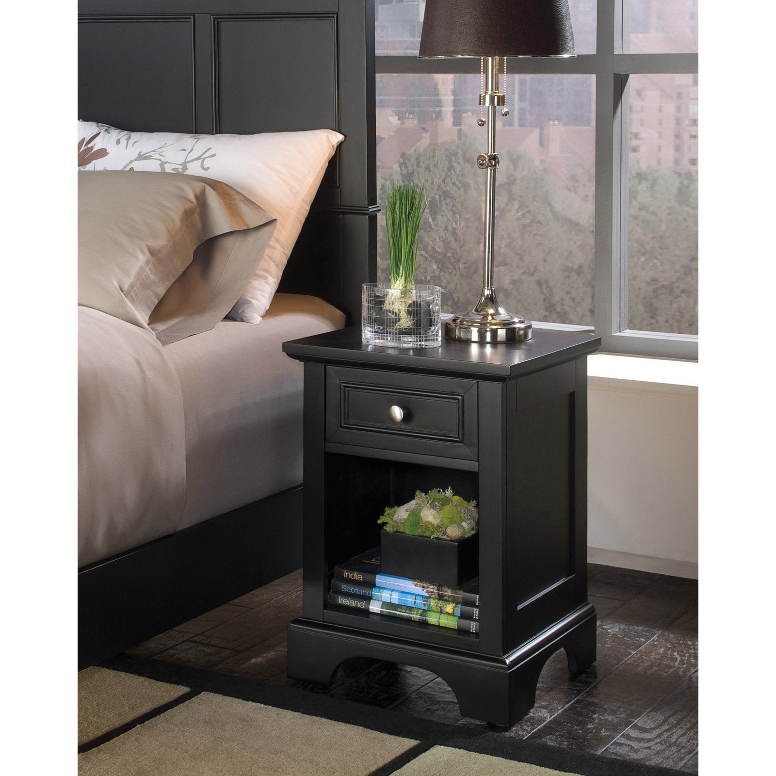 Bedford Black Nightstand