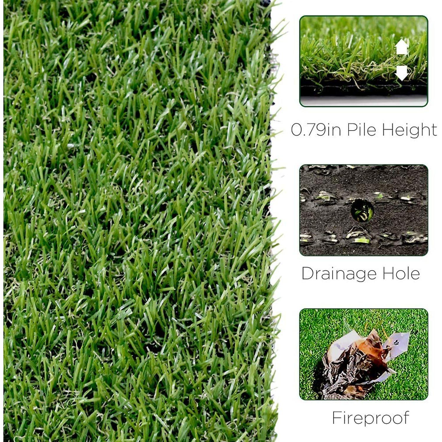 0.8inch Realistic Synthetic Artificial Grass Turf 4ftx7ft(28 Square Ft)，thick Faux Grass Indoor Outdoor Landscape Lawn Pet Dog Turf Carpet For Garden