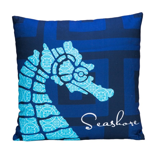 X 15 75 quot Square Seahorse Throw Pillow