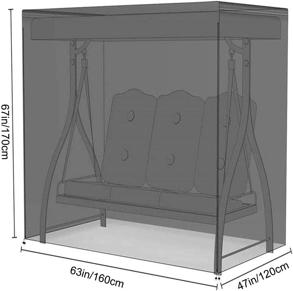 HYQW 3 Seater Swing Cover Hammock Cover Waterproof Windproof, 210D Oxford Fabric Outdoor Swing Seat Cover