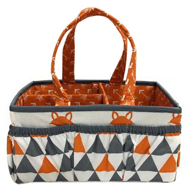 Bacati Playful Fox Orange gray Storage Caddy