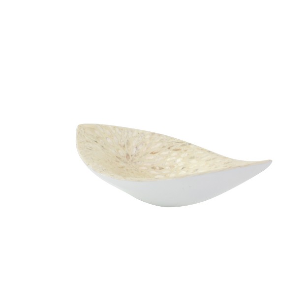 Decorative Bowl Beige Stone And White Olivia