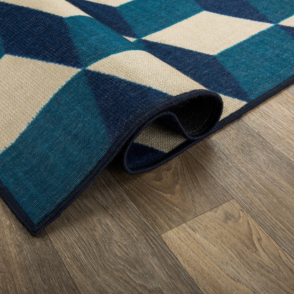 Contemporary Geometric Flatweave Indoor/Outdoor Area Rug