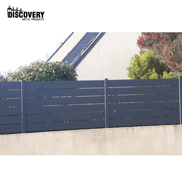 Factory supply aluminum garden fence powder coated anti climb fencing ornaments metal outdoor fence and gates