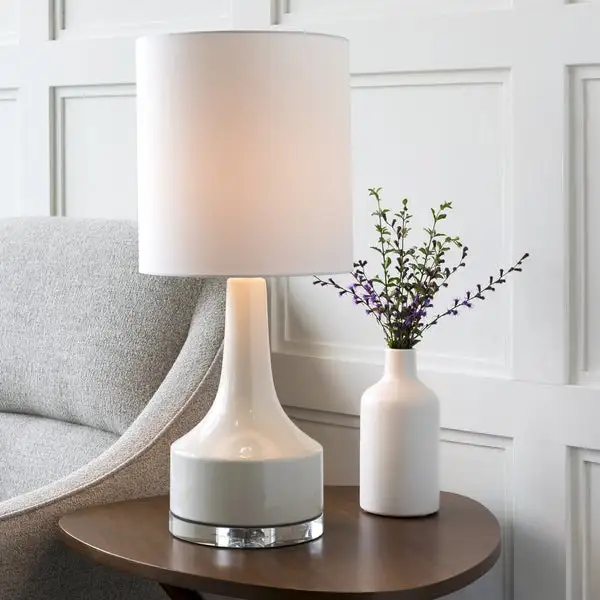 Modern Emily Table Lamp with Glazed Ceramic Base