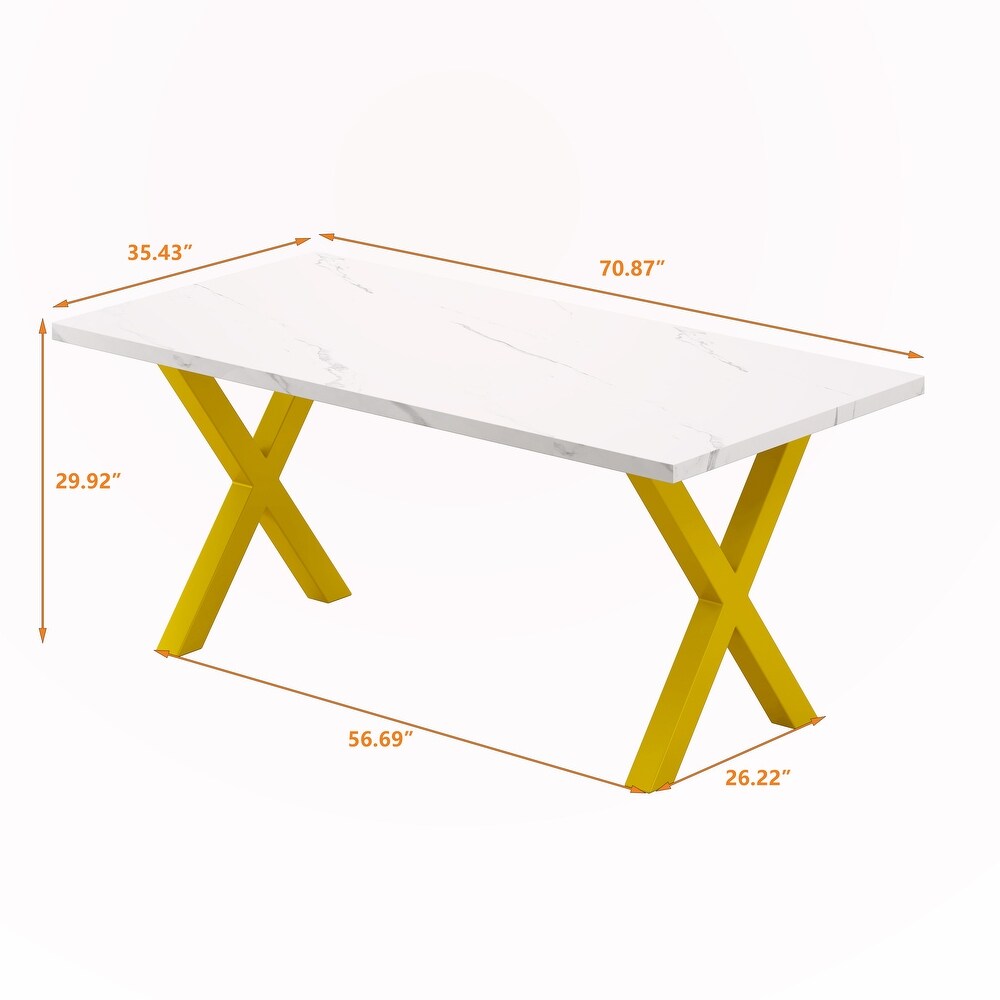 Square Dining Table with Printed Marble