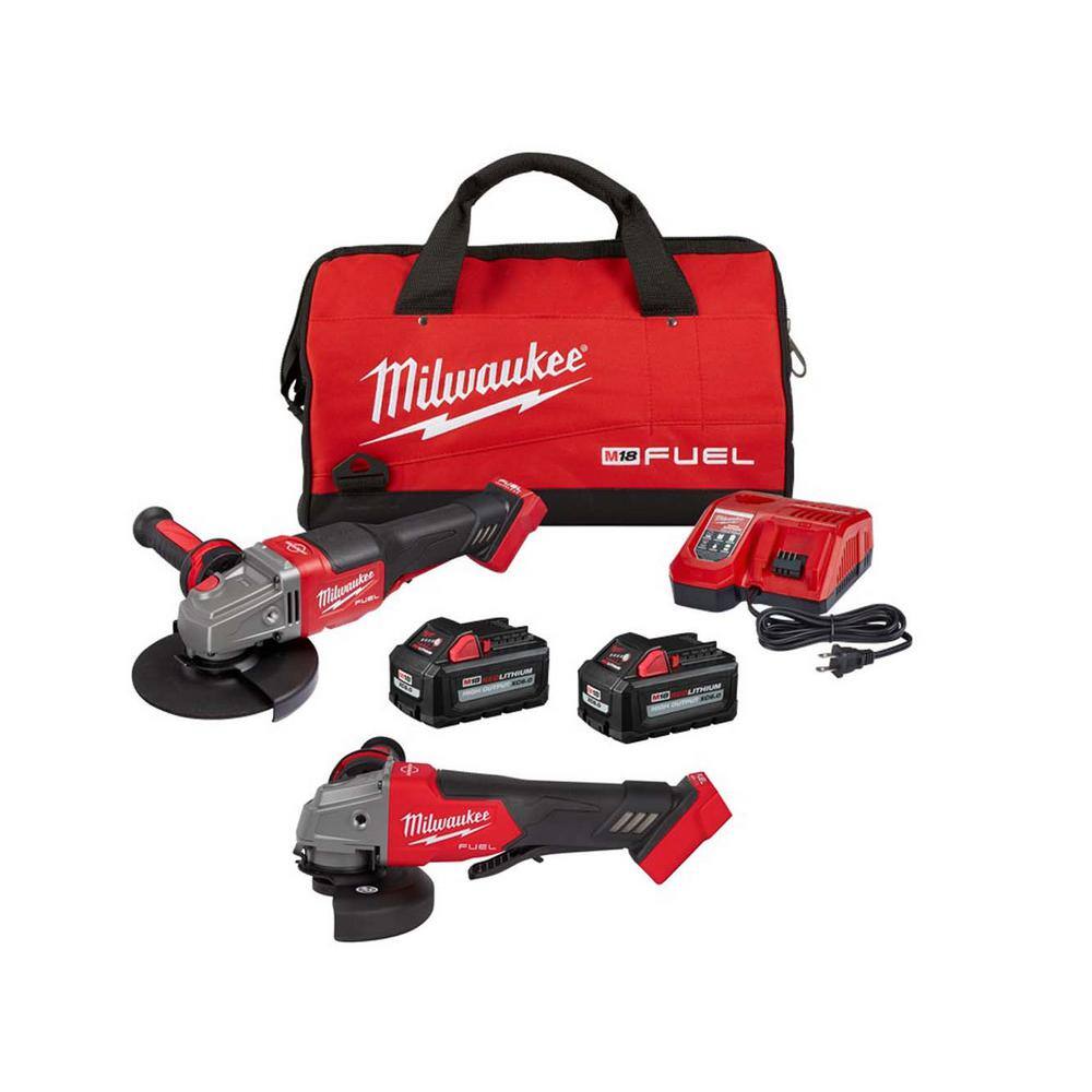 MW M18 FUEL 18V Lithium-Ion Brushless Cordless 4-12 in.6 in. Grinder with Paddle Switch Kit wFUEL Angle Grinder 2980-22-2880-20