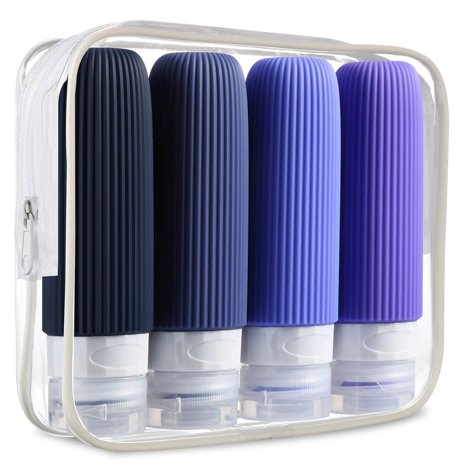 3oz Silicone Refillable Travel Toiletries Bottles Portable Cosmetic Set Approved Leak Proof Silicone Lotion Dispenser