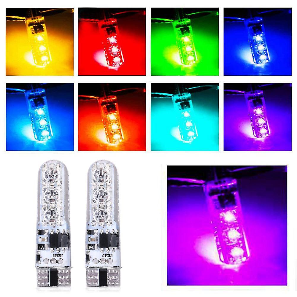 4pcs T10 Smd 5050 Rgb Colorful Auto Car Lights Led Bulbs With Remote Control