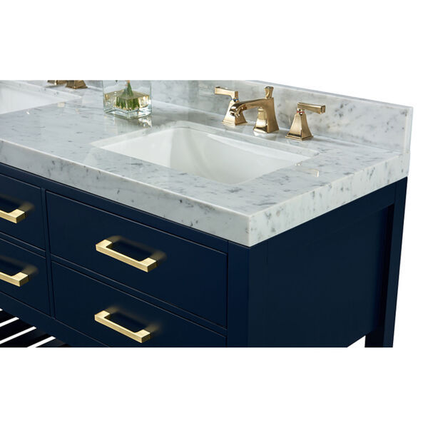 Elizabeth Heritage Blue White 72-Inch Vanity Console with Mirror