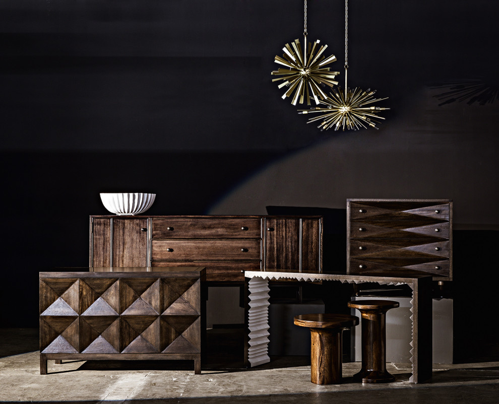 Nelson Console  Ebony Walnut with White Detail   Contemporary   Console Tables   by Noir  Houzz