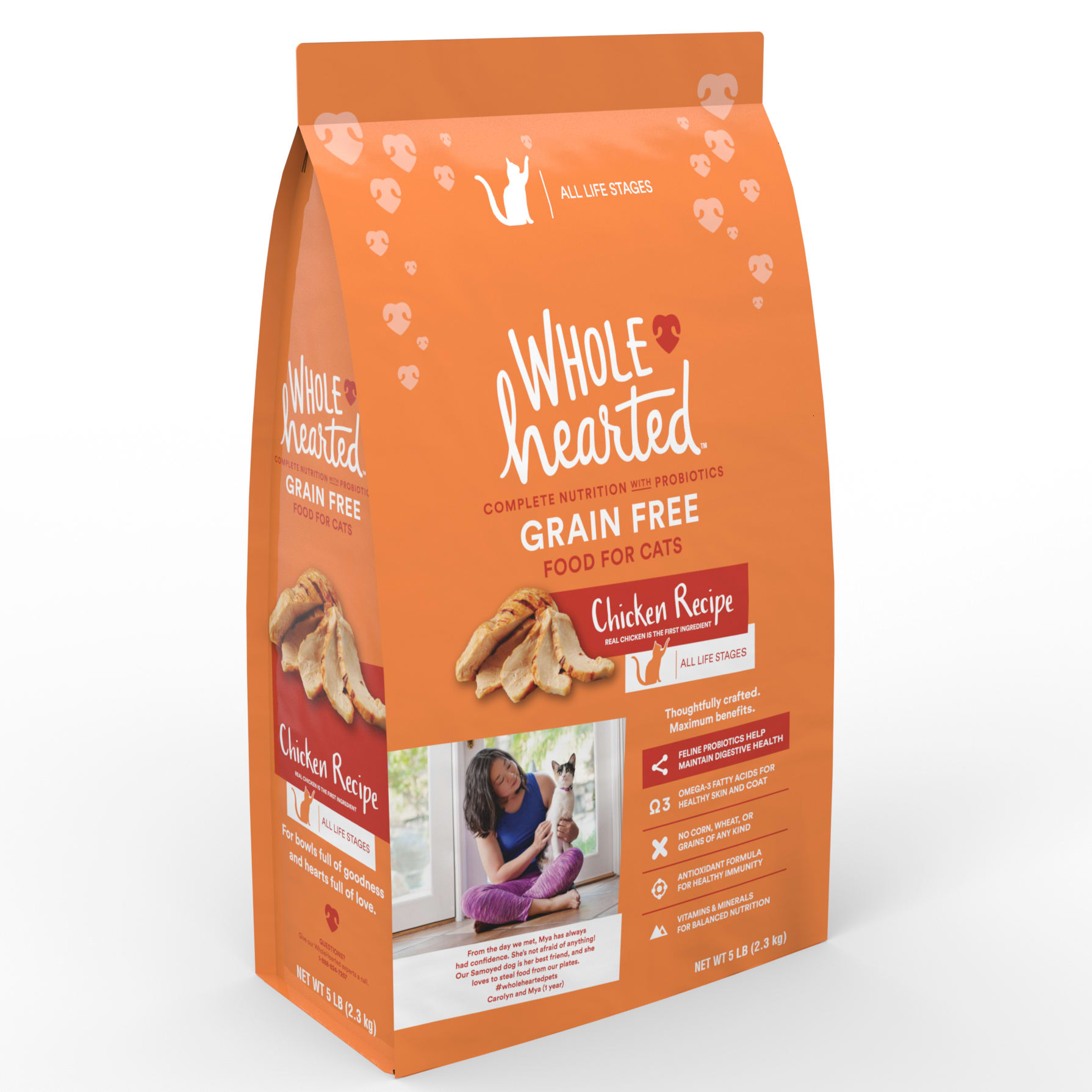 WholeHearted Grain Free Chicken Formula Dry Cat Food， 12 lbs.