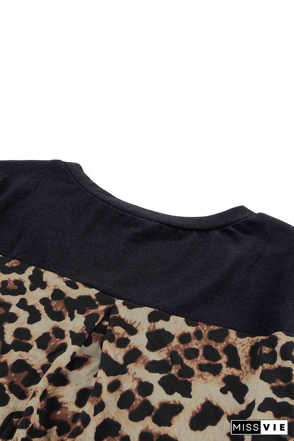 Leopard Printed Splicing T-Shirt