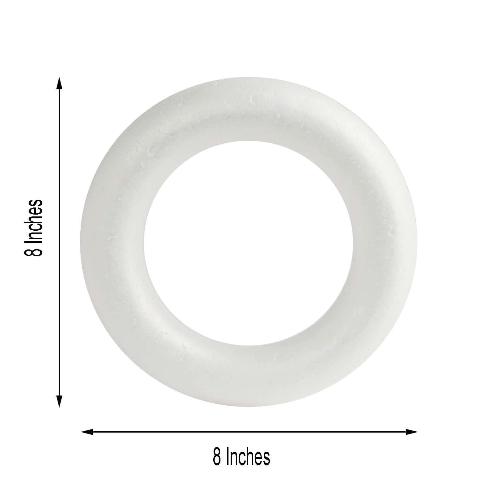 12 Pack White Styrofoam Ring, Foam Circle Hoop For DIY Crafts 8