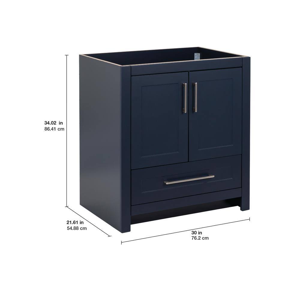 Home Decorators Collection Craye 30 in. W x 21.6 in. D x 34 in. H Bath Vanity Cabinet without Top in Deep Blue CY30-DB