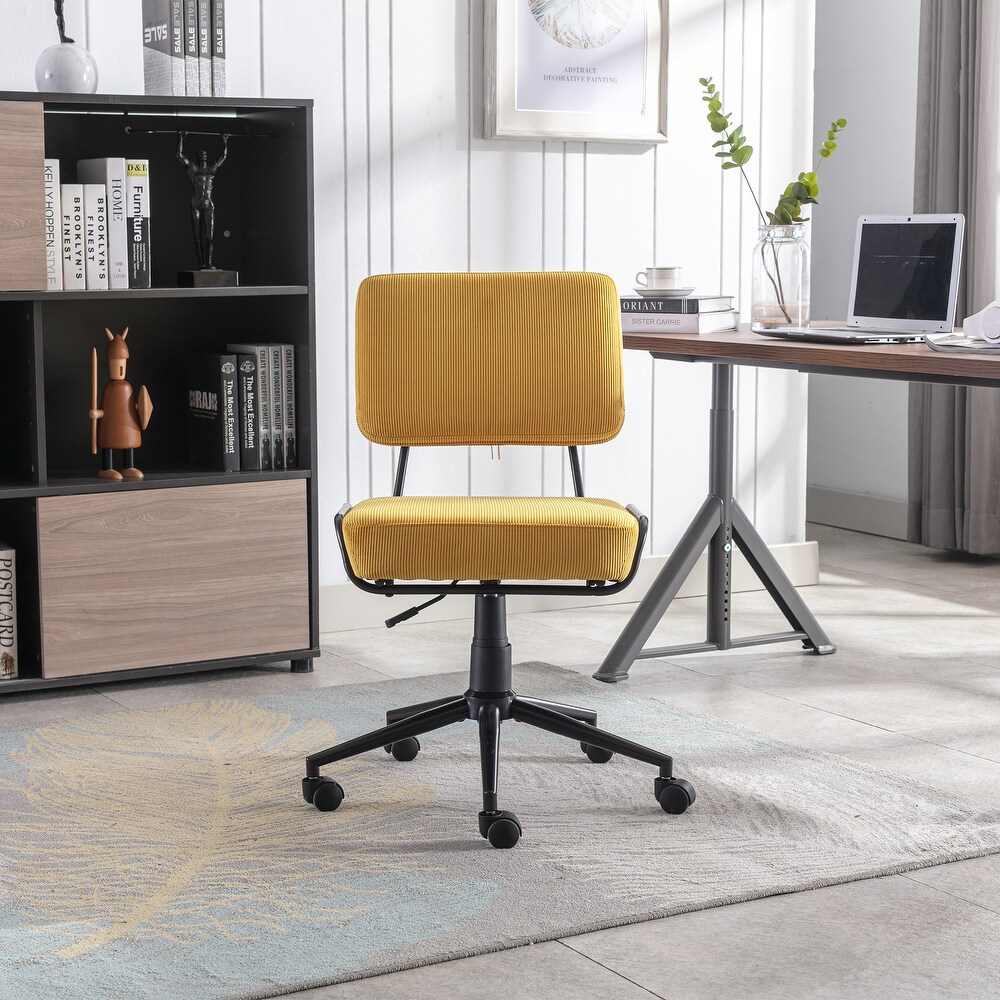 Corduroy 360 Degrees Swivel Ergonomic Chair  Modern Office Chair with Metal Base and Adjustable Height