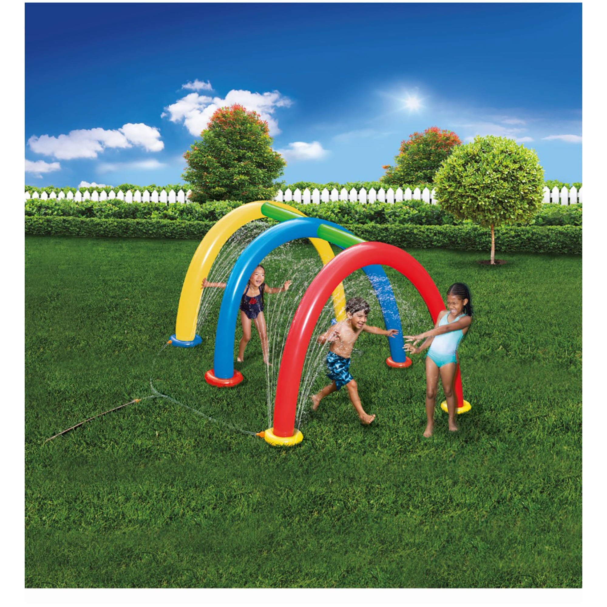 Banzai Splash Tunnel Sprinkler, Length: 82 in, Width: 76 in, Height: 50 in, Inflatable Outdoor Backyard Splash Toy