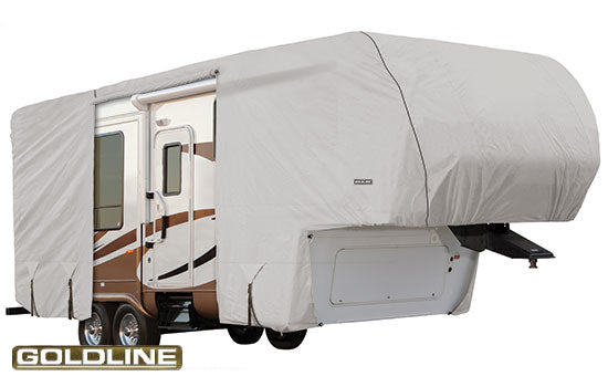 Goldline Fifth Wheel Trailer Covers by Eevelle | Fits 36 - 38 Feet | Gray