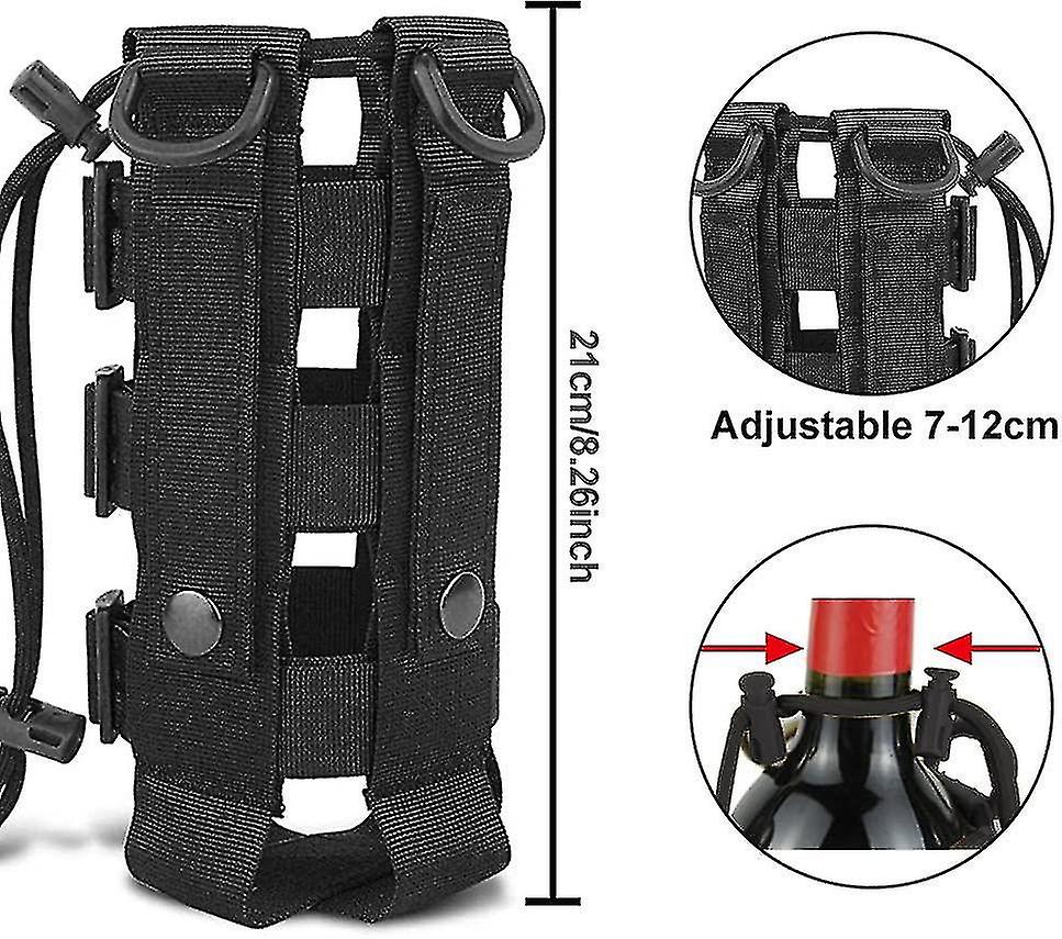 Adjustable Nylon Molle Bottle Holder Military Tactical Water Bottle Holder Tactical Molle Water Bottle Bag Diameter 7-15cm Portable Pouch For Travel，