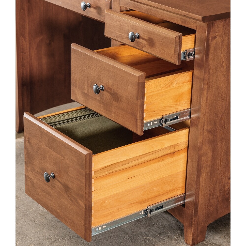 Coder Crossing Solid Wood 4 Drawer Desk