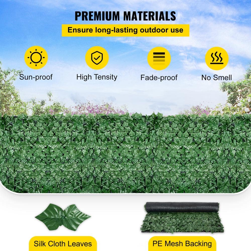 VEVOR 59 in. x 98 in. Faux Leaf Artificial Hedges Ivy Privacy Fence Screen 3-Layers Outdoor Greenery Leaves Panel for Garden RZZWWLYCB59988XDNV0