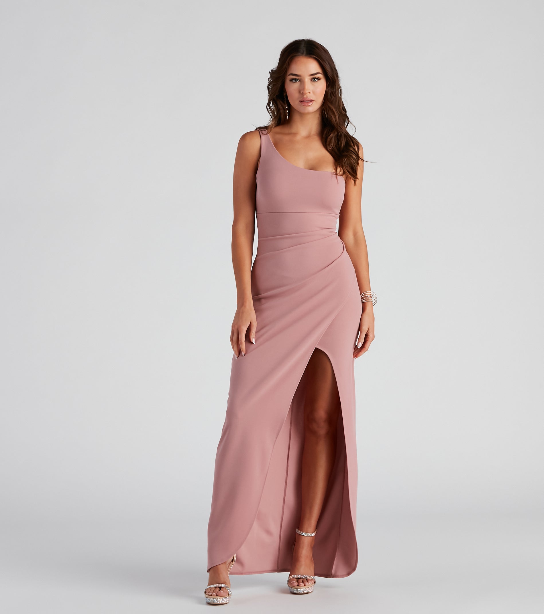 Iris One-Shoulder Crepe Dress