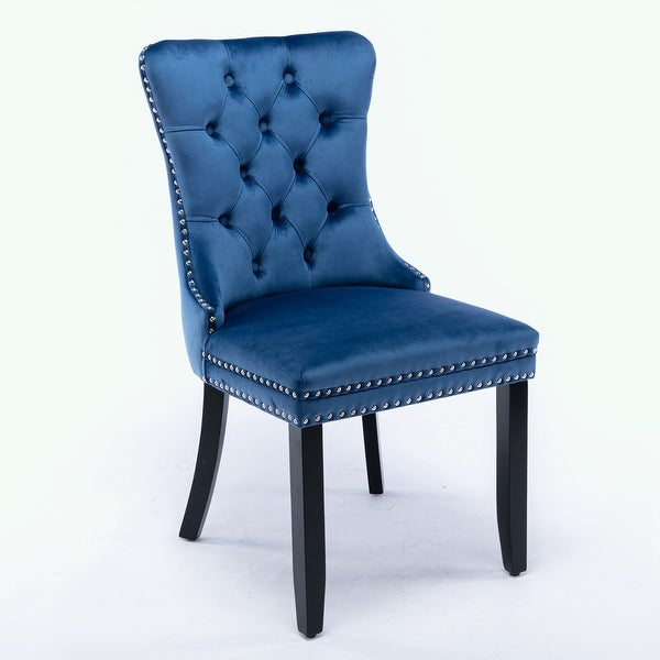 2Pcs High-end Tufted Velvet Dining Chair