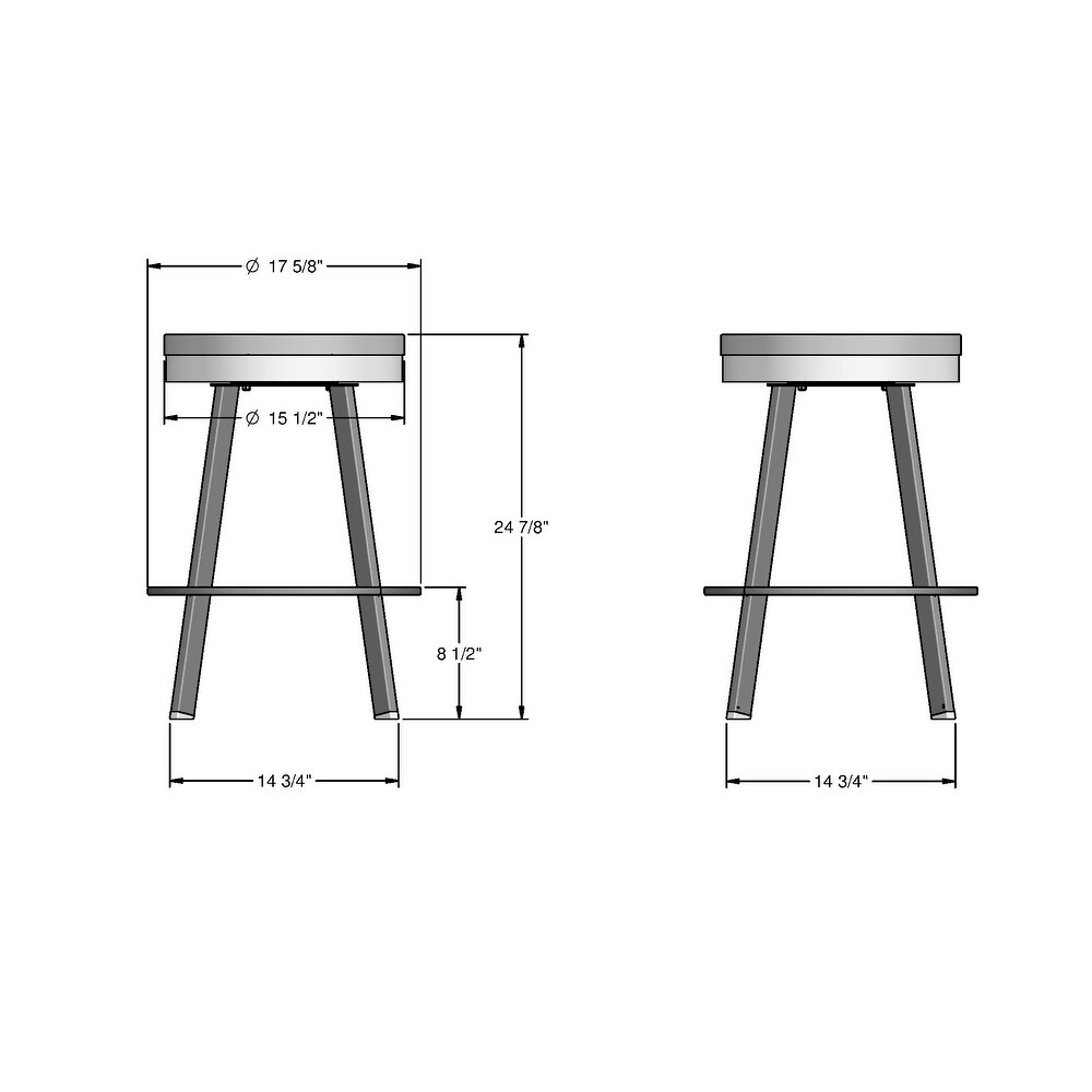 Amisco Warner Swivel Counter Stool with Distressed Wood Seat