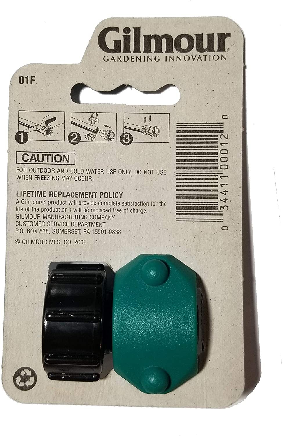 Gilmour Female Coupling Hose Mender Green 1 2 Inch - 01F-C