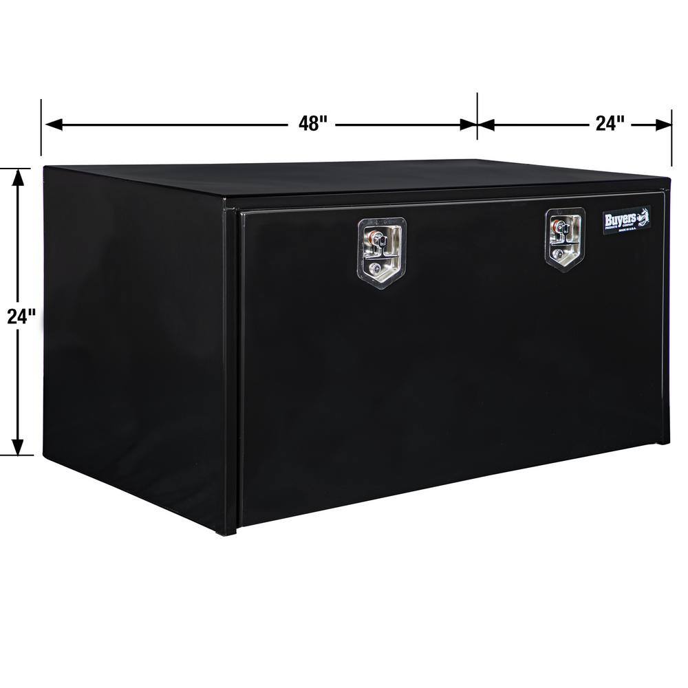 Buyers Products Company 24 in. x 24 in. x 48 in. Gloss Black Steel Underbody Truck Tool Box 1704310