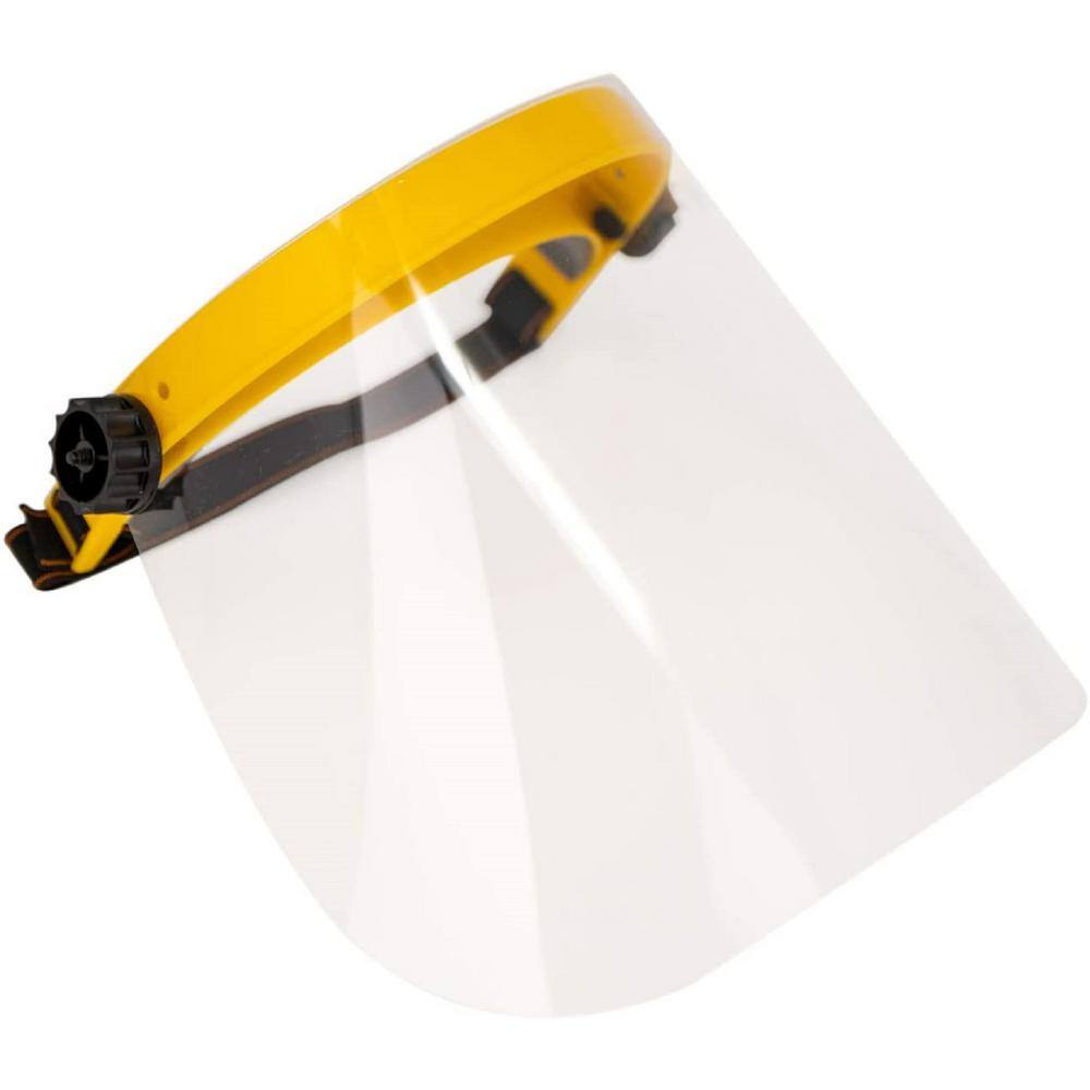 Safe Handler Yellow Reusable Facial Protection Clear Face Shield (1-Pack) BLSH-ES-SFS