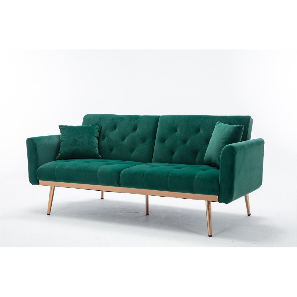 Modern   Vintage Style Velvet Upholstery Adjustable Loveseat