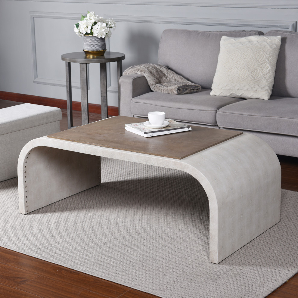 Dann Foley Lifestyle Cocktail Table Gray and Driftwood Gray Finish   Farmhouse   Coffee Tables   by StyleCraft  Houzz