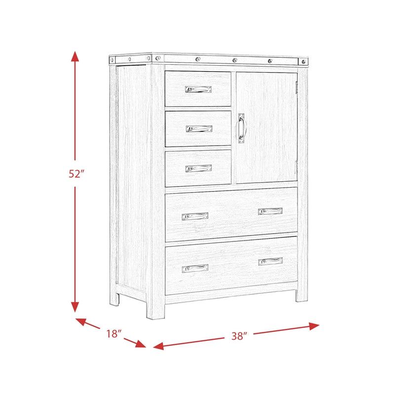 Picket House Furnishings Montauk 5-Drawer Gentleman's Chest in Gray Finish