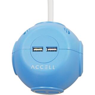 Accell Power Cutie 6 ft. 3-Outlet Surge Protector with USB Charging Ports D080B-049A