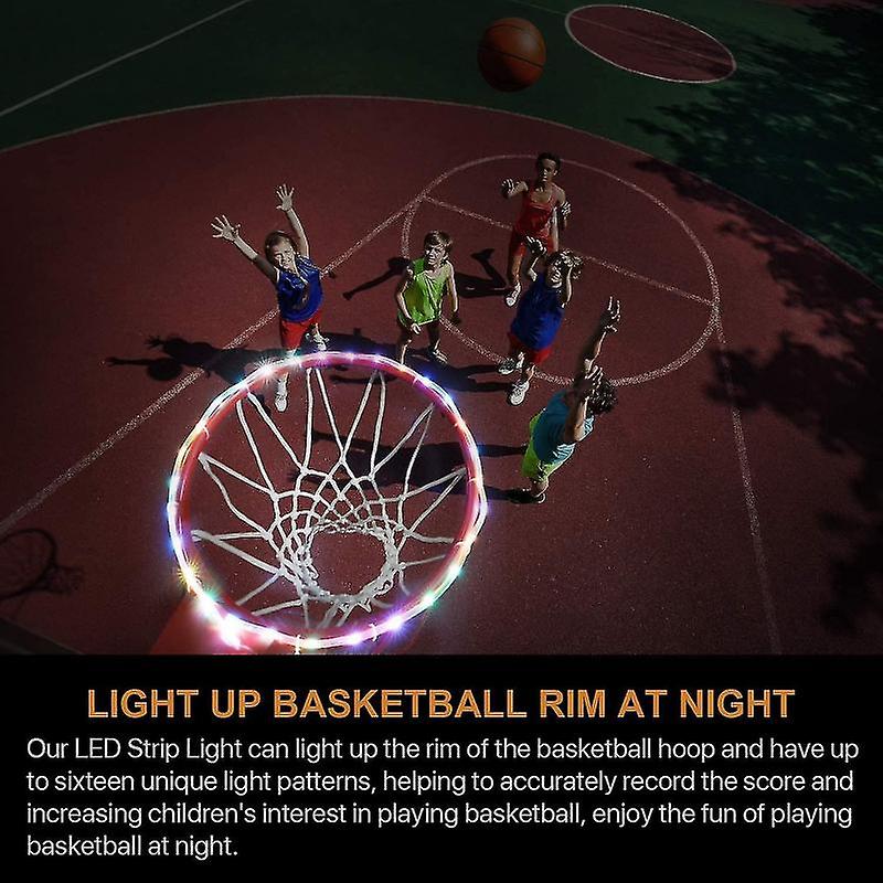 Led Basketball Hoop Lights， Remote Control Basketball Rim Led Light， 16 Color Change By Yourself， Wa