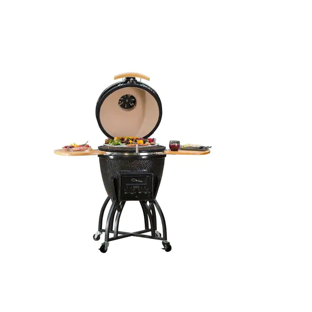 Grills 22 in. Kamado Pro Ceramic Charcoal Grill with Grill Cover