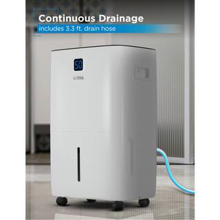 Commercial Cool Moisture removal capacity 50 Pt. 4500 sq.ft. with Front Bucket Dehumidifier in. white with Continuous Drainage CCD50JW