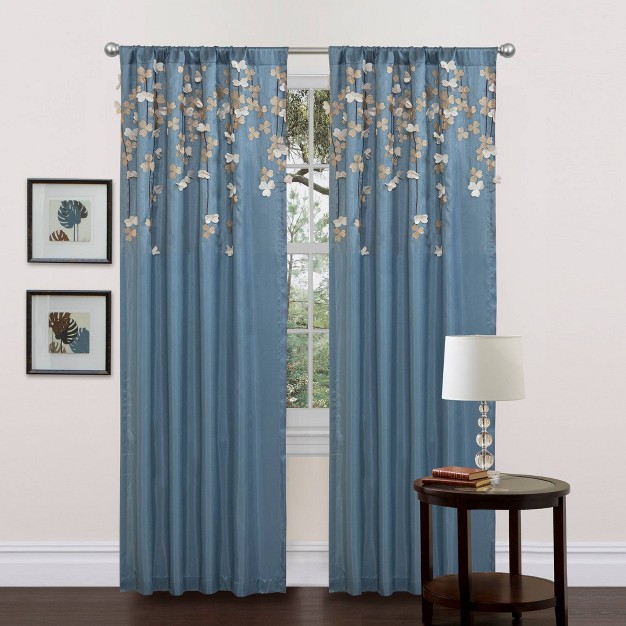 Flower Drops Light Filtering Window Curtain Panel Lush D cor